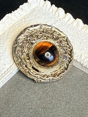 Vintage Round Brooch Scarf Clip Combo Convertible Brooch / Scarf Holder